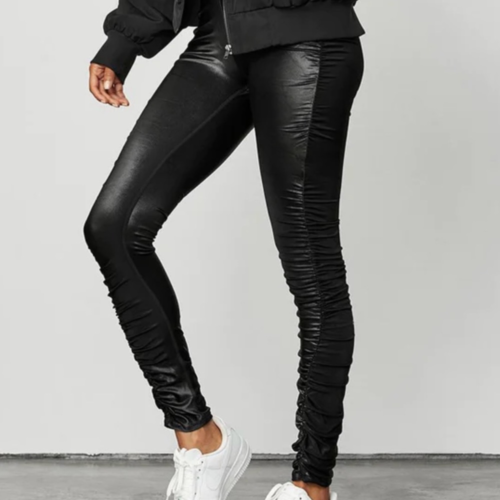 ALO High-Waist Cinched Legging Shine Black Sz S